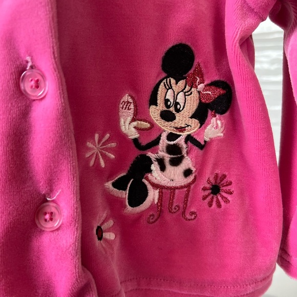 Disney Minnie Mouse Pink Sweater with Leopard Print Minnie Makeup Theme Size 2 - Picture 4 of 5